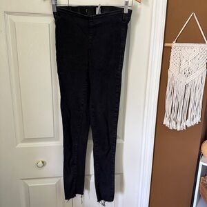 Free People Black Stone Wash High-Waist Women’s Skinny Pull-On Jeans / Waist 24